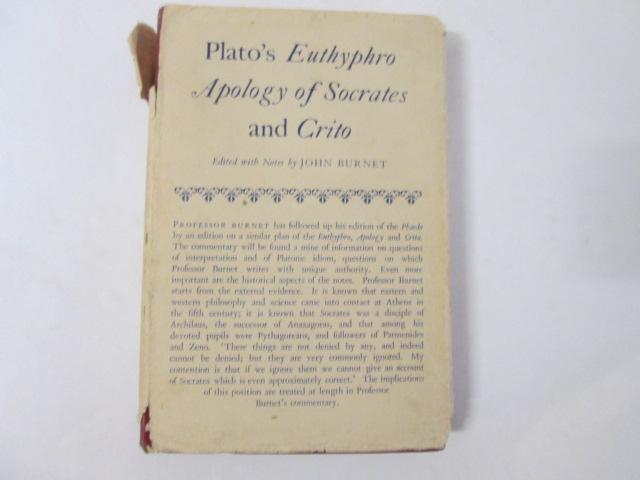 Plato's Euthyphro, Apology of Socrates and Crito - PLATO / BURNET, John (ed)