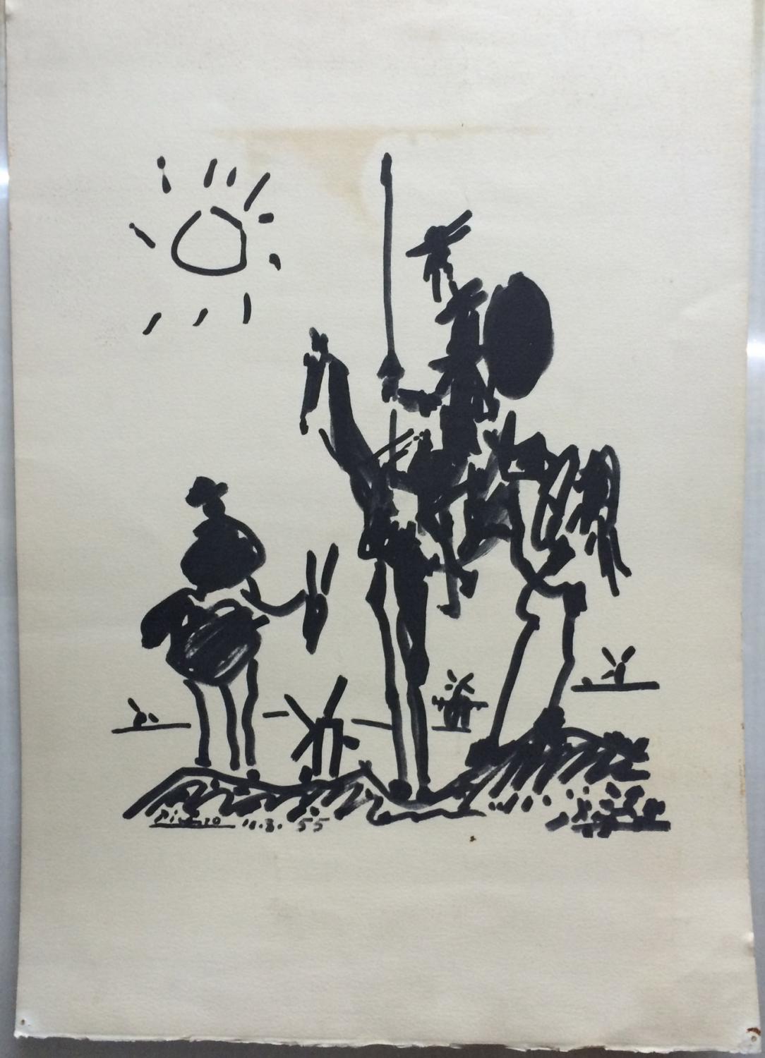 Cartel Cervantino Dibujo De Don Quijote Y Sancho Panza Map Libreria Raices