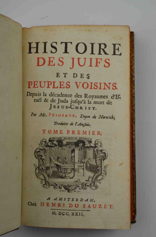Histoire Des Juifs Et Des Peuples Voisins Par Prideaux – T2,3,5,6/6, 1732, Cuir