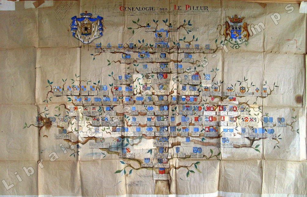 ARBRE GÉNÉALOGIQUE DES LE PILEUR DE BRÉVANNES, fondateurs de l'hôpital des Huit Femmes en 1499 et Seigneurs du fief du Crucifix St Jacques de la Bouc