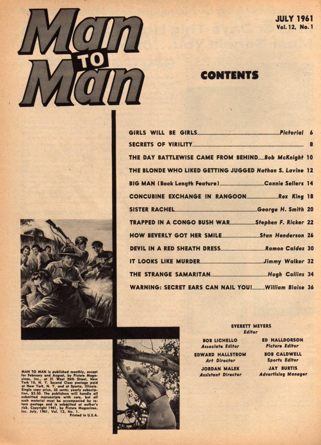 Man to Man - July 1961 - Volume 12 No. 1 [VINTAGE MEN'S MAGAZINE] by ...