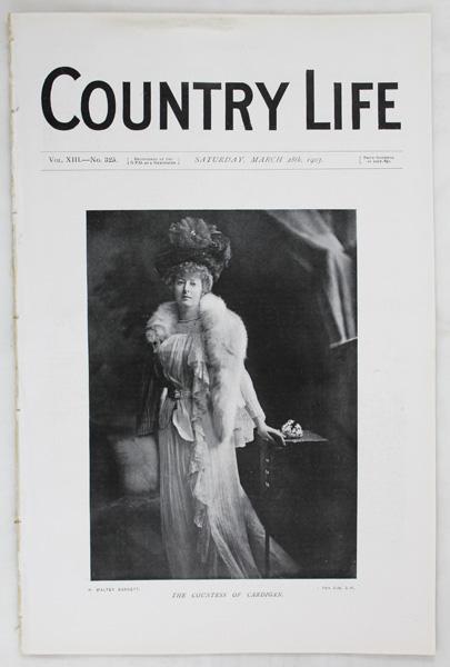 Original Issue of Country Life Magazine Dated March 28th 1903, with a Main Feature on the Gardens at Hampton Court Palace. With a Portrait Frontispie