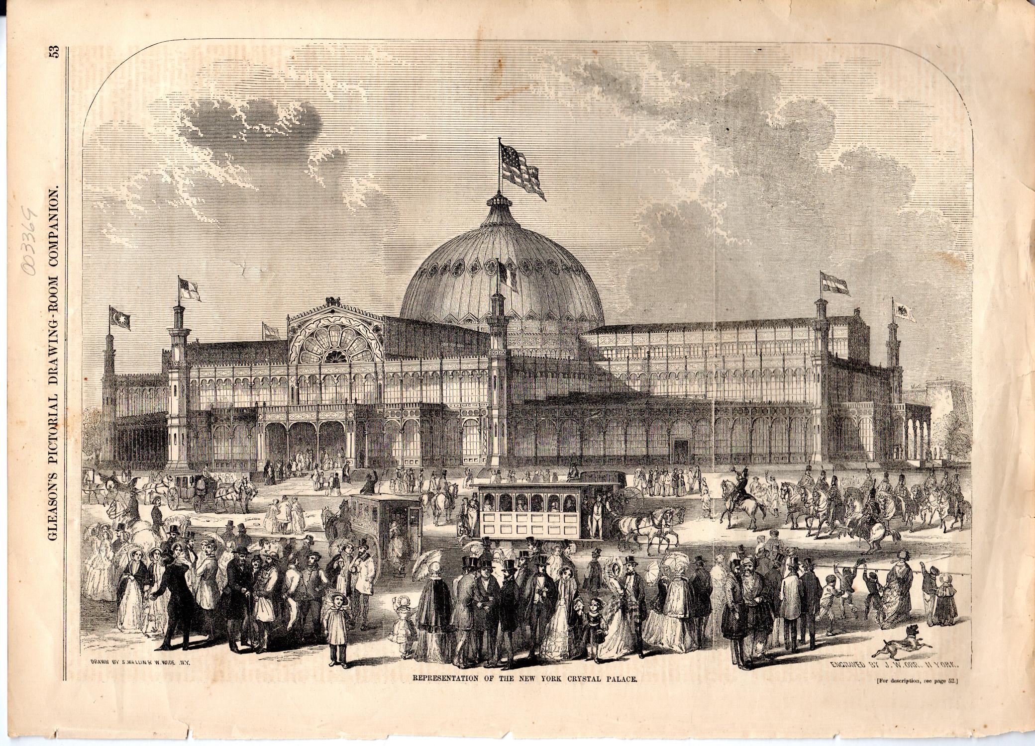 Engraving Representation Of The New York Crystal Palace Engraving From Gleason S Pictorial Drawing Room Companion July 23 1853 By Gleason S Pictorial Drawing Room Companion 1853 Magazine Nbsp Nbsp Periodical Dorley House Books Inc