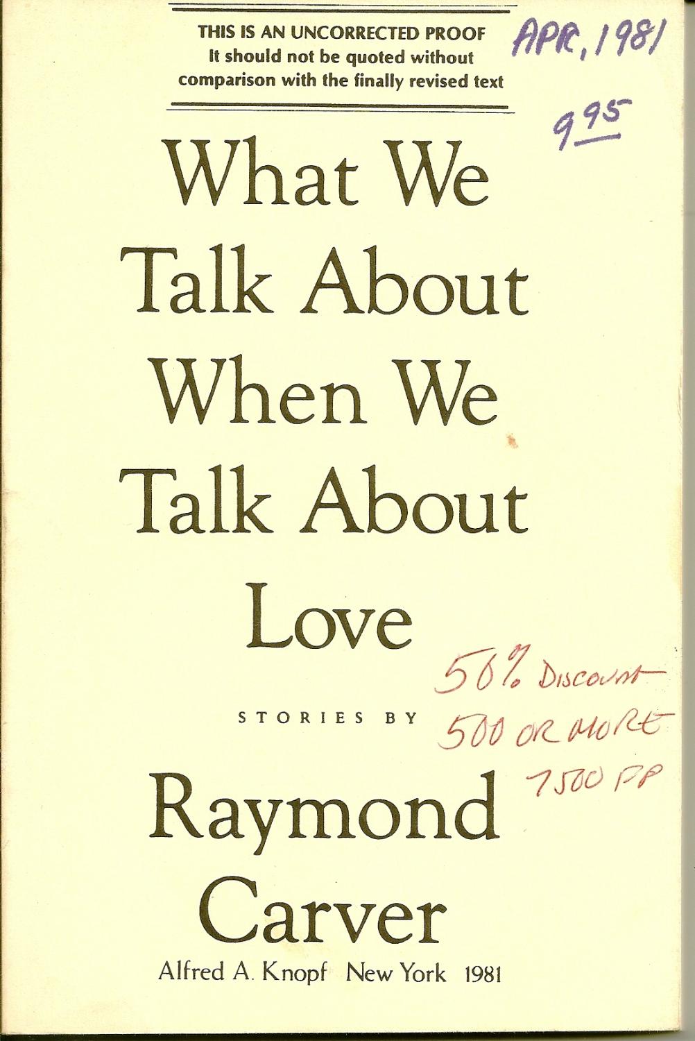 what we talk about when we talk about love by raymond carver
