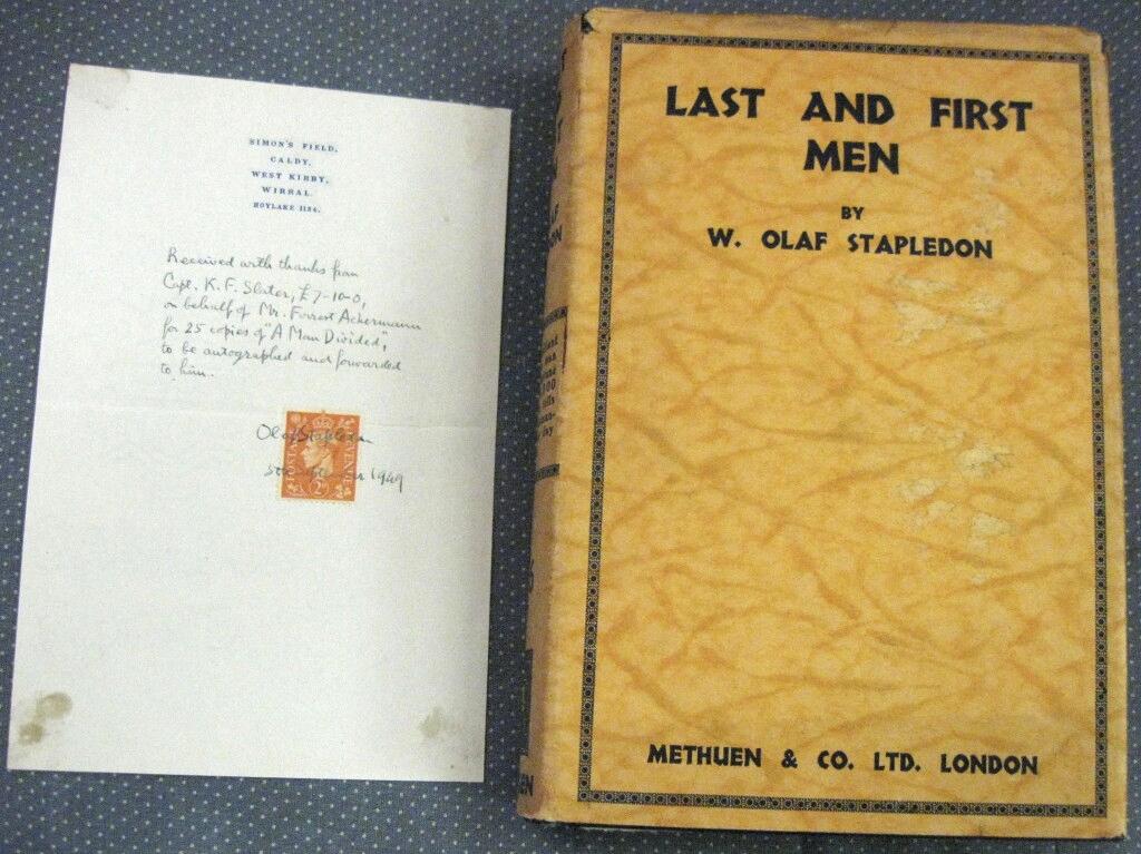 LAST AND FIRST MEN by Stapledon, Olaf (1930) First Edition., Signed by Author(s) THE FINE