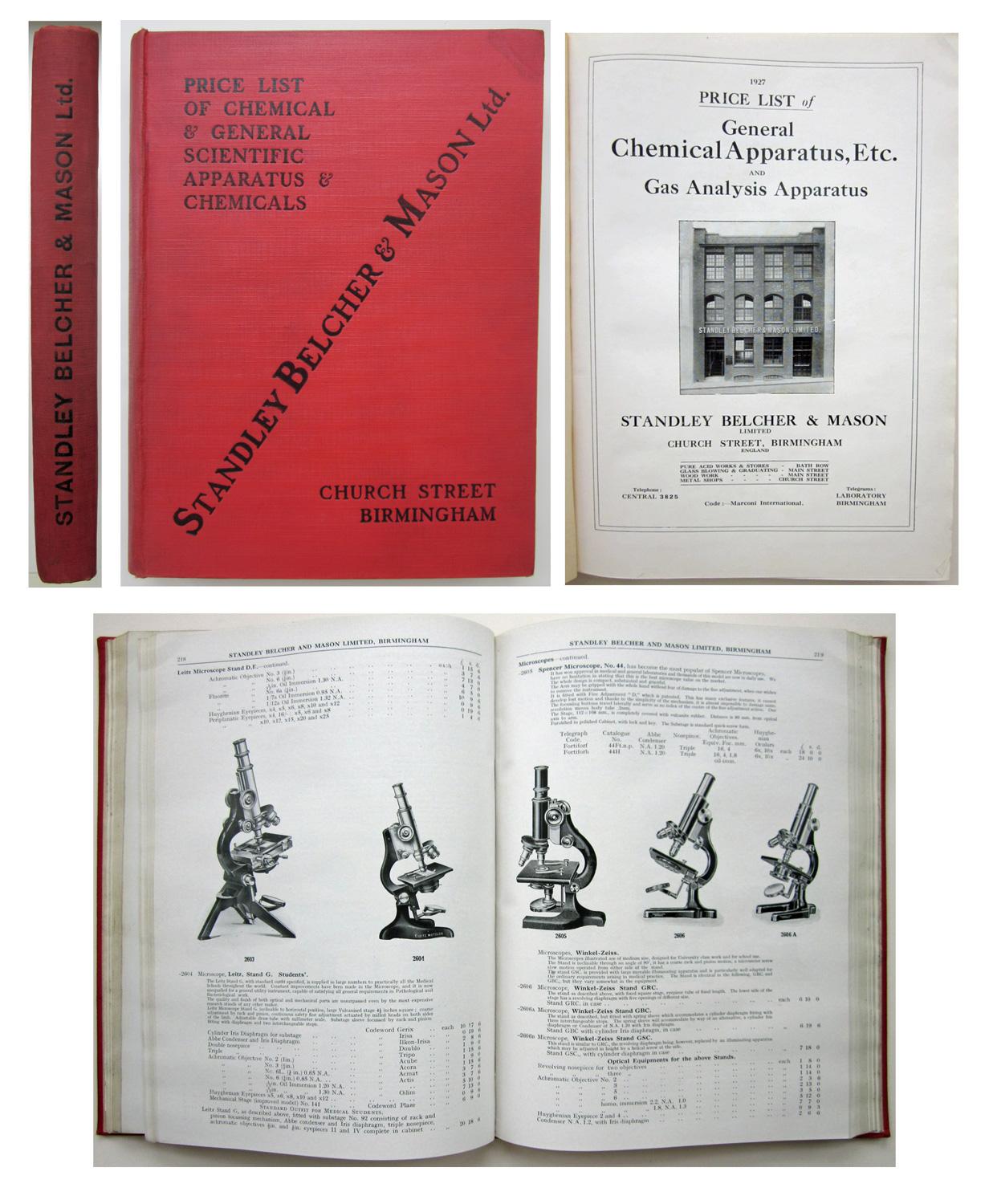 Standley Belcher & Mason Ltd. 1927 Price List of General Chemical ...