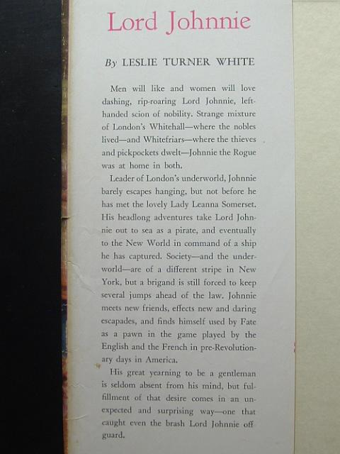LORD JOHNNIE by White, Leslie T.: Good Hardcover (1949) | The Book Abyss