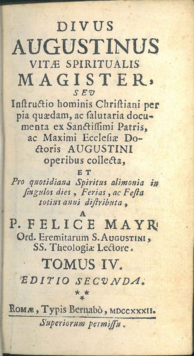 Abebooks Divus Augustinus Vitae spiritualis magister seu introductio hominis Christiani per pia quaedam ac salutaria documenta ex sanctissimi patris ac maximi ecclesia doctoris Augustini operibus collecta et pro quotidiana spiri
