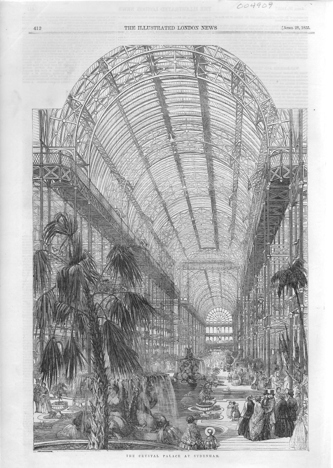 ENGRAVING The Crystal Palace at Syndenham". engraving from The
