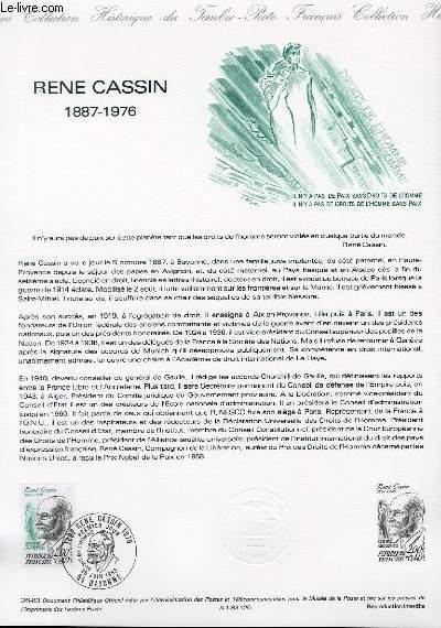 Document Philatélique artistique P.J 16cmX22cm 1983 rené CASSIN politicien 