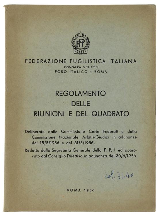 Abebooks REGOLAMENTO DELLE RIUNIONI E DEL QUADRATO.: