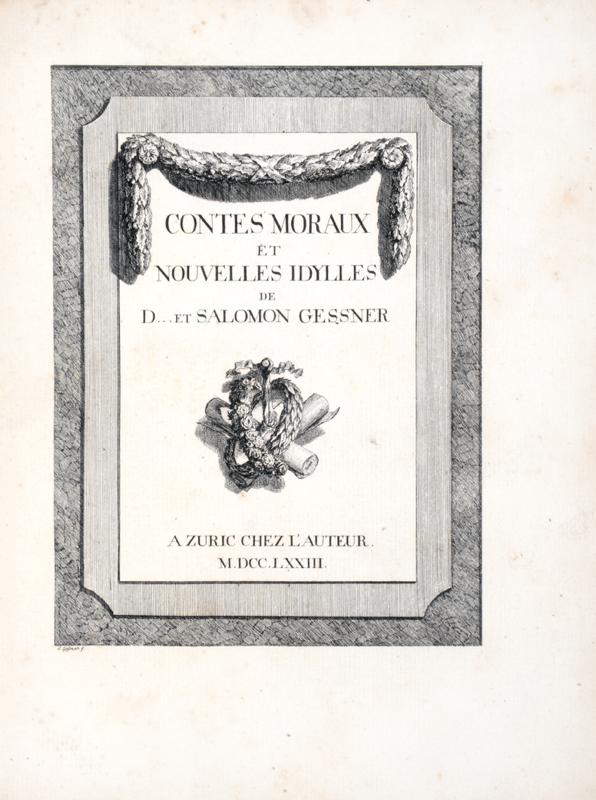 Contes moraux et nouvelles Idylles de D? et Salomon Gessner. - GESSNER (Salomon) & Denis DIDEROT.