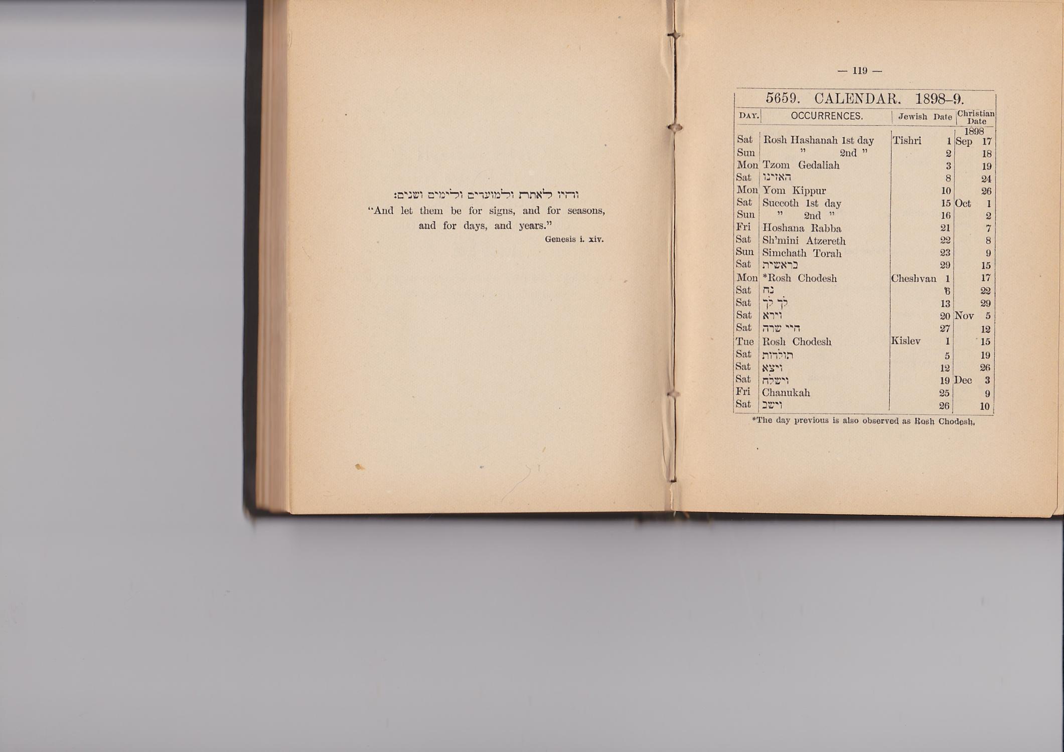 The American Hebrew manual being a calendar for eighteen years