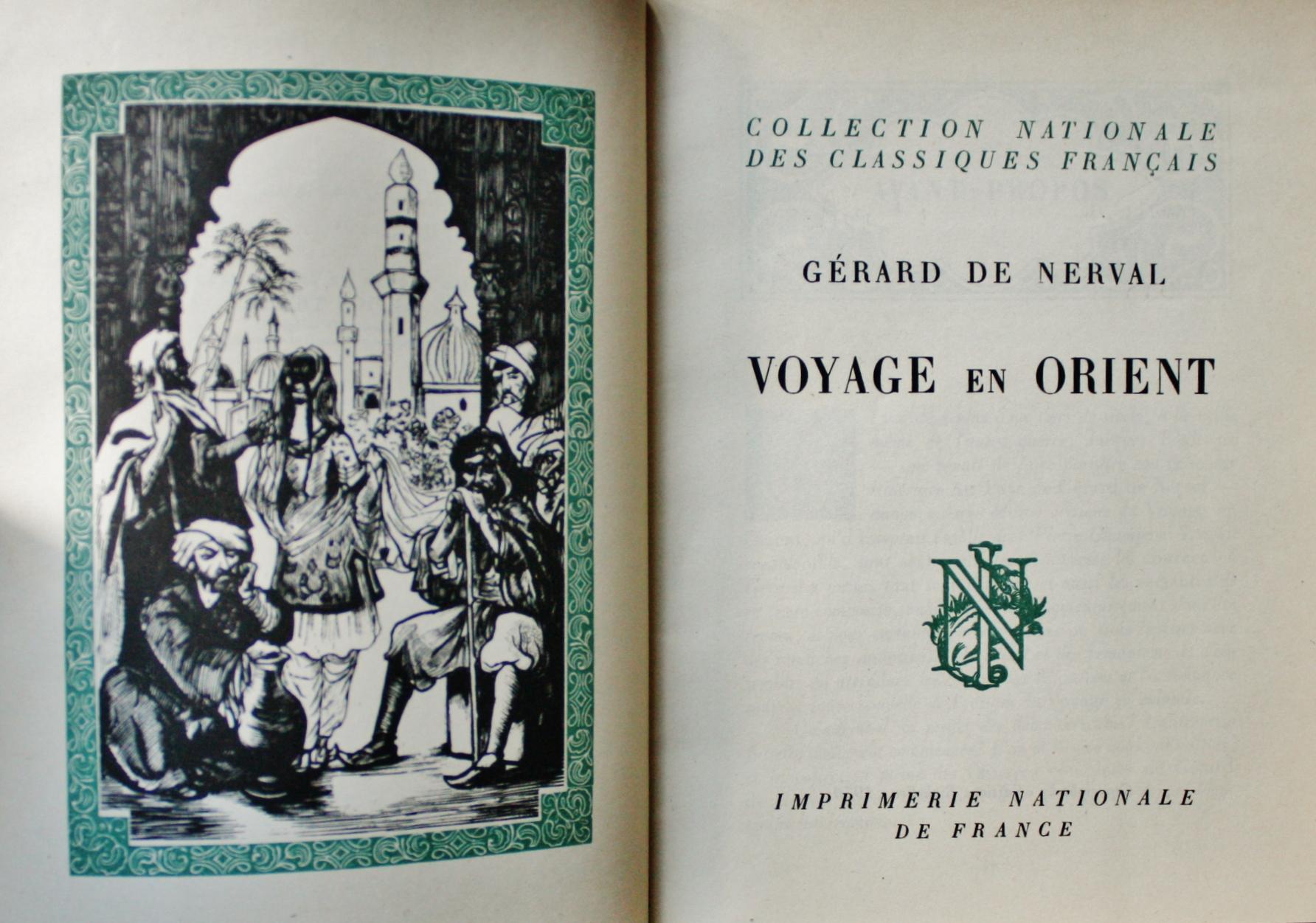 Voyage En Orient By Nerval Gerard De Near Fine Soft Cover 1950 Dendera 