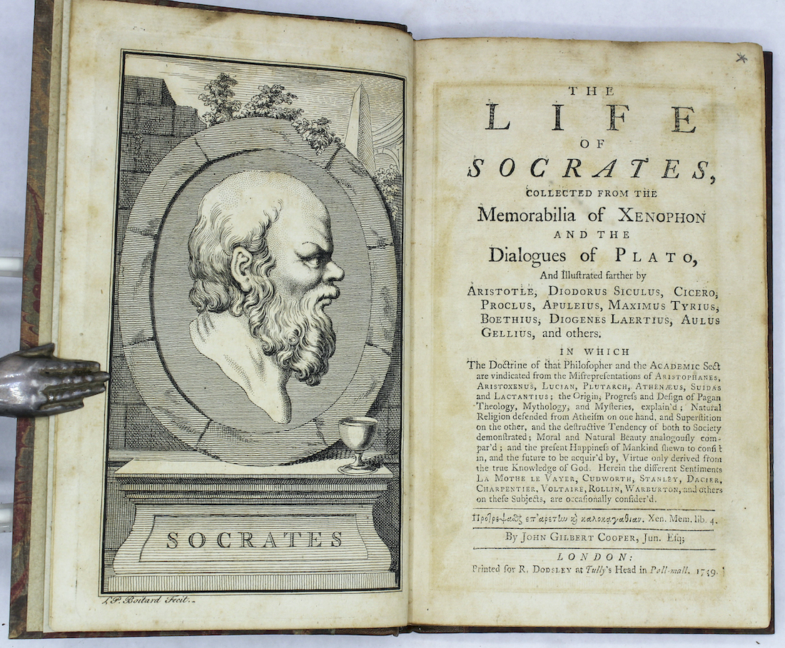 The Life of Socrates, collected from the Memorabilia of Xenophon and the Dialogues of Plato, and Illustrated farther by Aristotle.[et al.] - Cooper, John Gilbert.