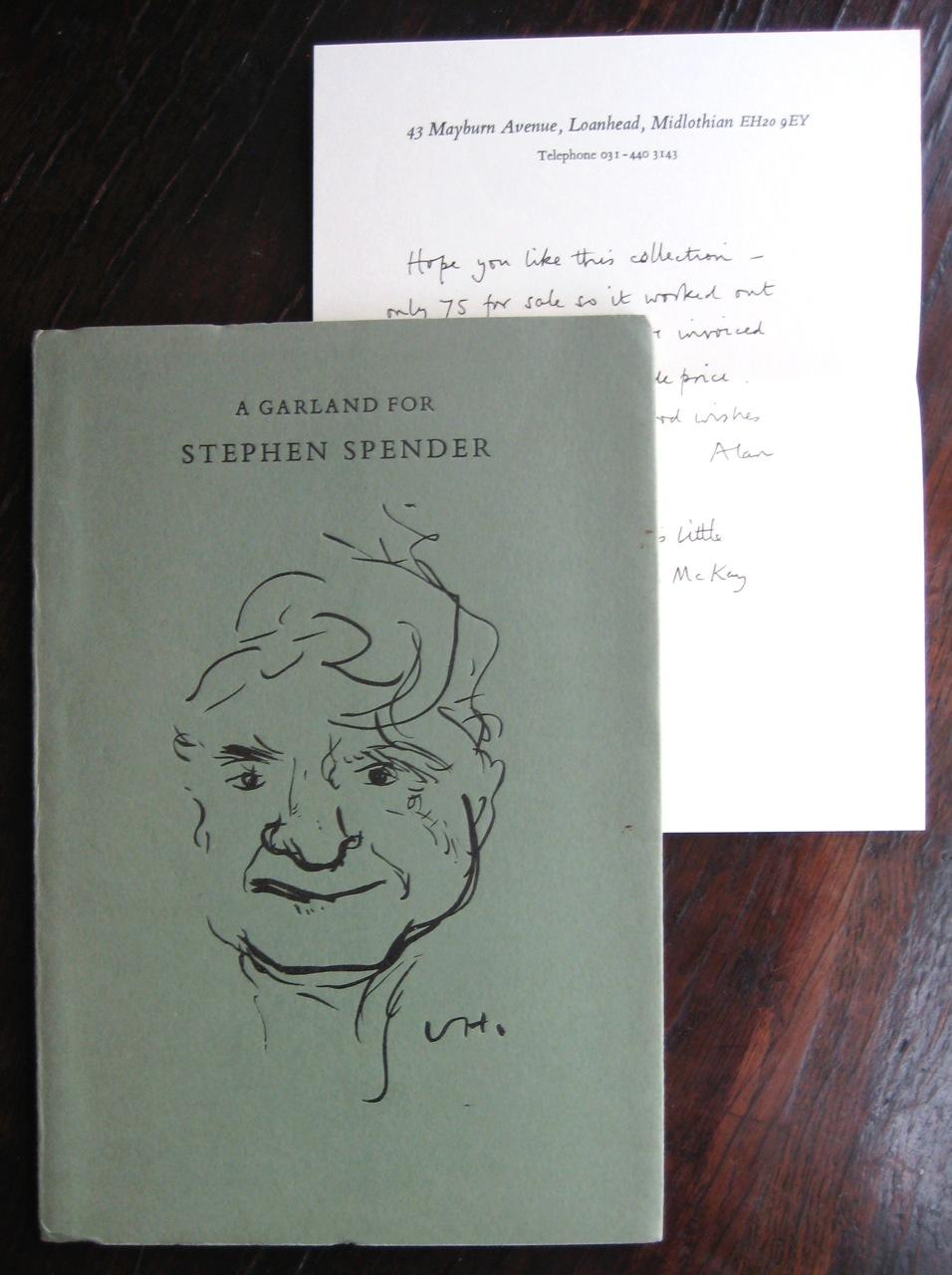 A Garland For Stephen Spender Poems In Honour Of Stephen Spender S 82nd Birthday Arranged By Barry Humphries Cover Portrait Drawing By David Hockney Other Decorations By John Craxton Ghika Matthew Spender And