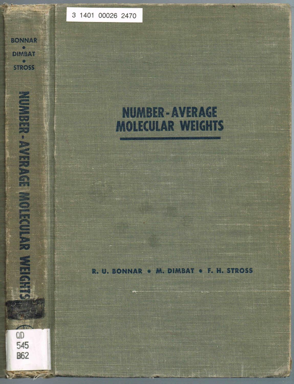 NUMBERAVERAGE MOLECULAR WEIGHTS, Fundamentals and Determination by