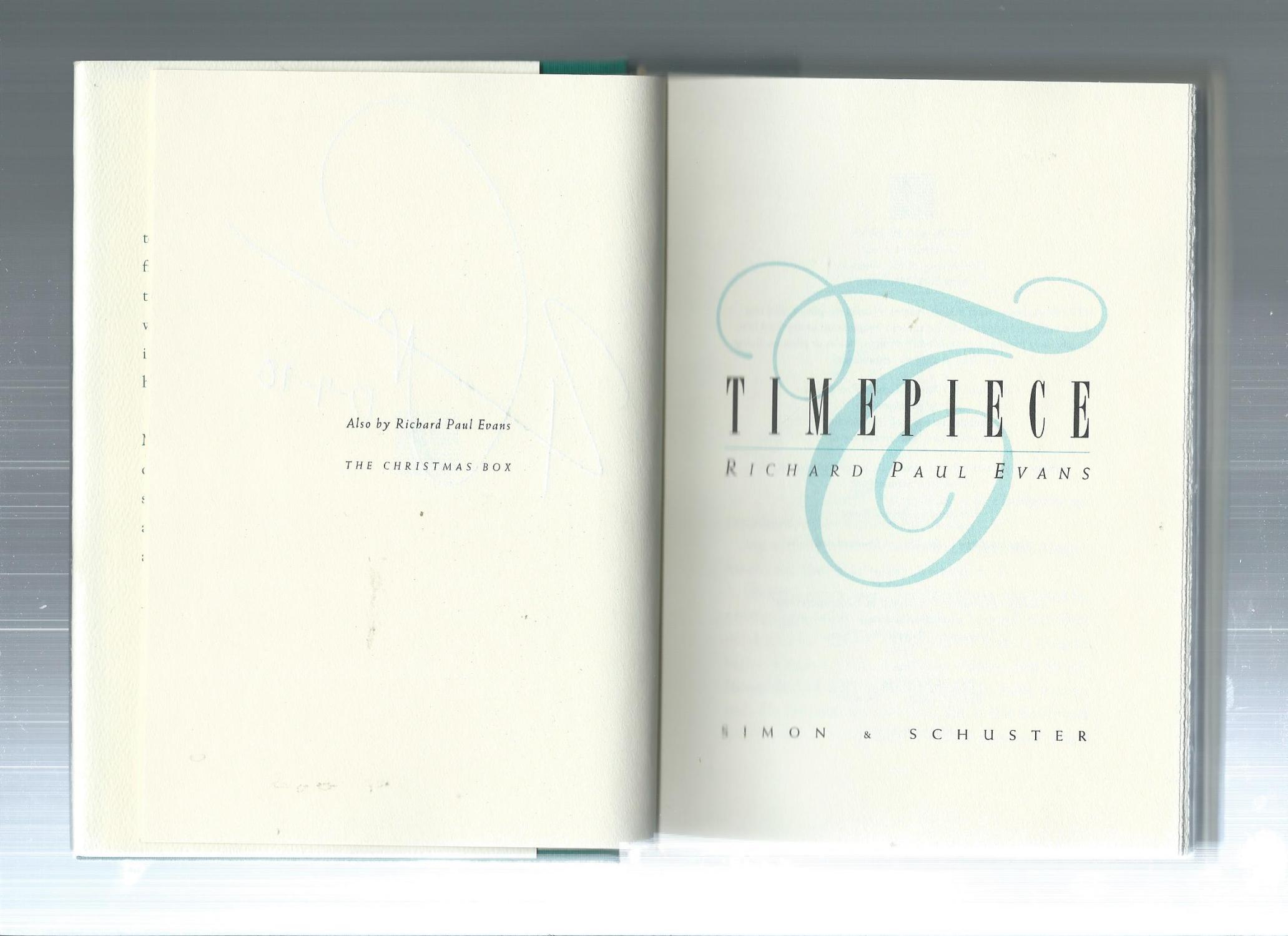 Timepiece by Evans, Richard Paul: As New Hardcover (1996) 1st Edition ...