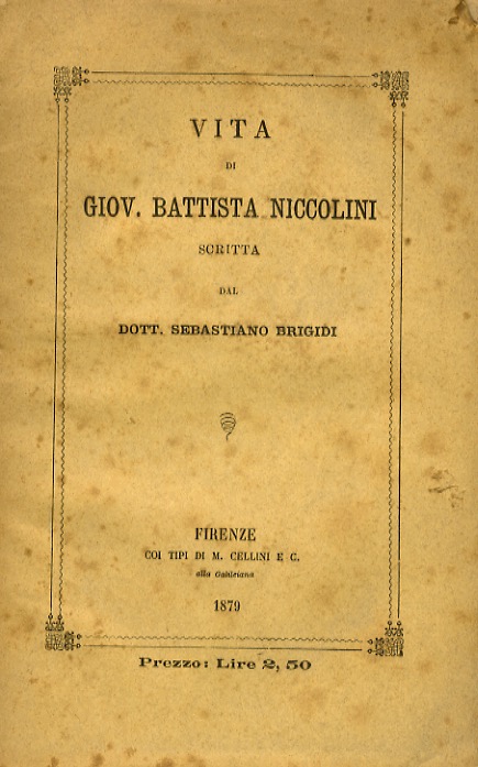Abebooks Vita di Giov. Battista Niccolini