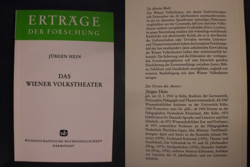 Das Wiener Volkstheater - Raimund und Nestroy - Hein, Jürgen