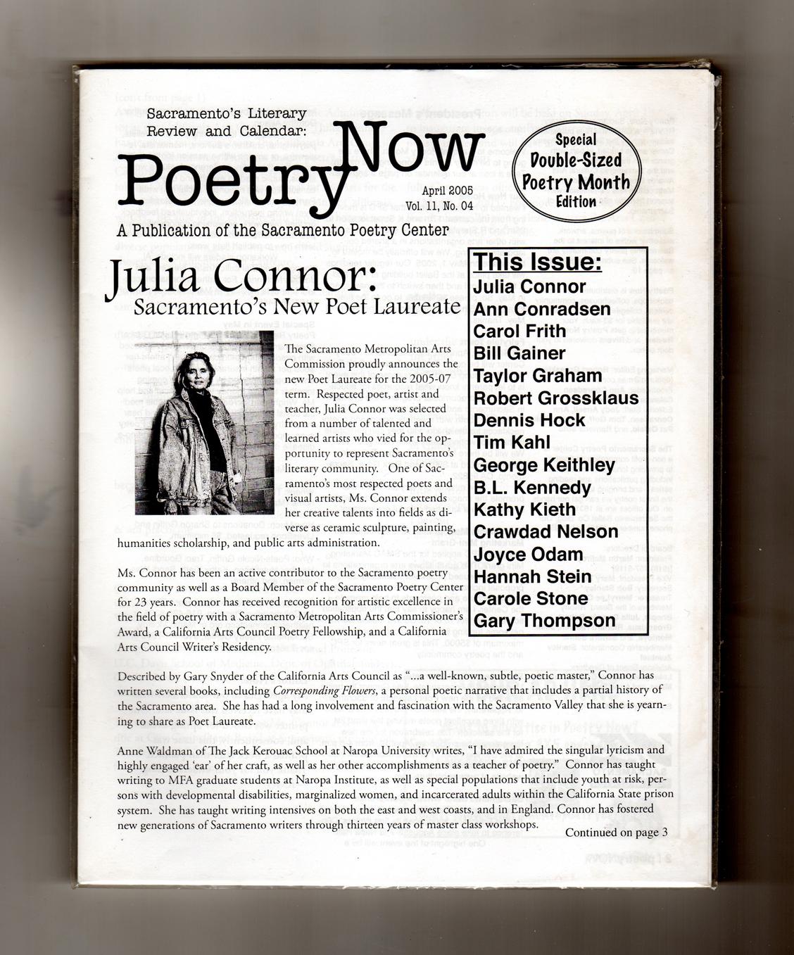 Poetry Now A Publication of the Sacramento Poetry Center / April 2005