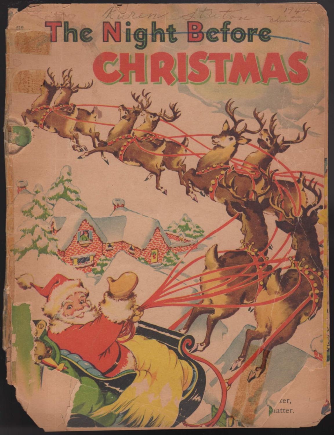 THE NIGHT BEFORE CHRISTMAS. by [Moore, Clement Clarke; illustrated by