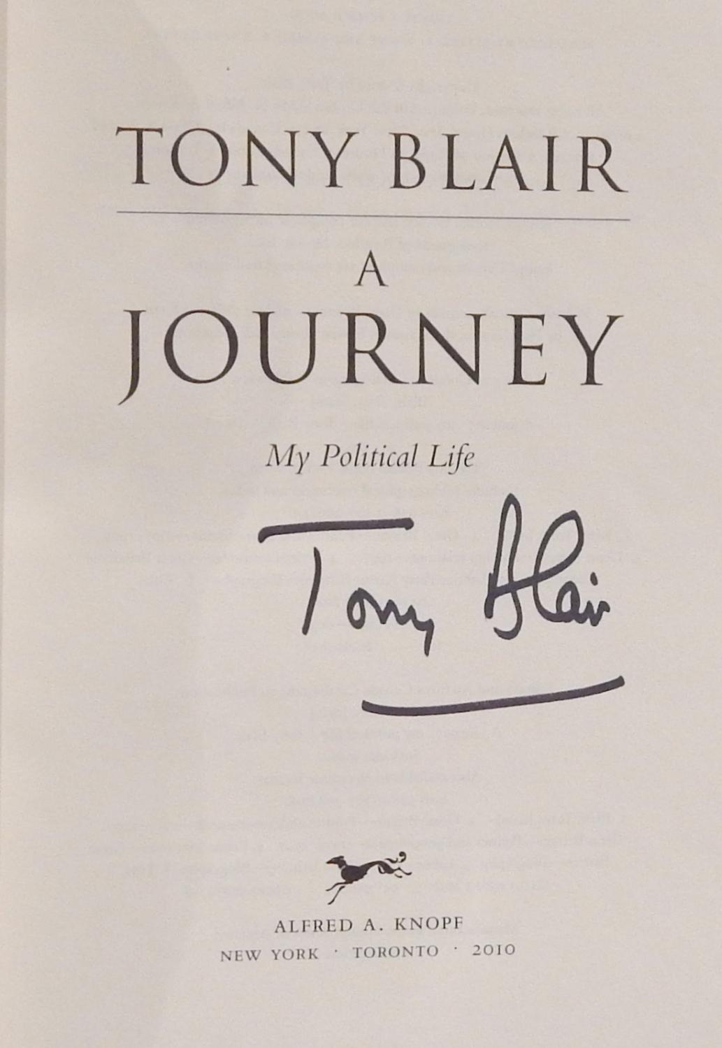 tony blair a journey signed