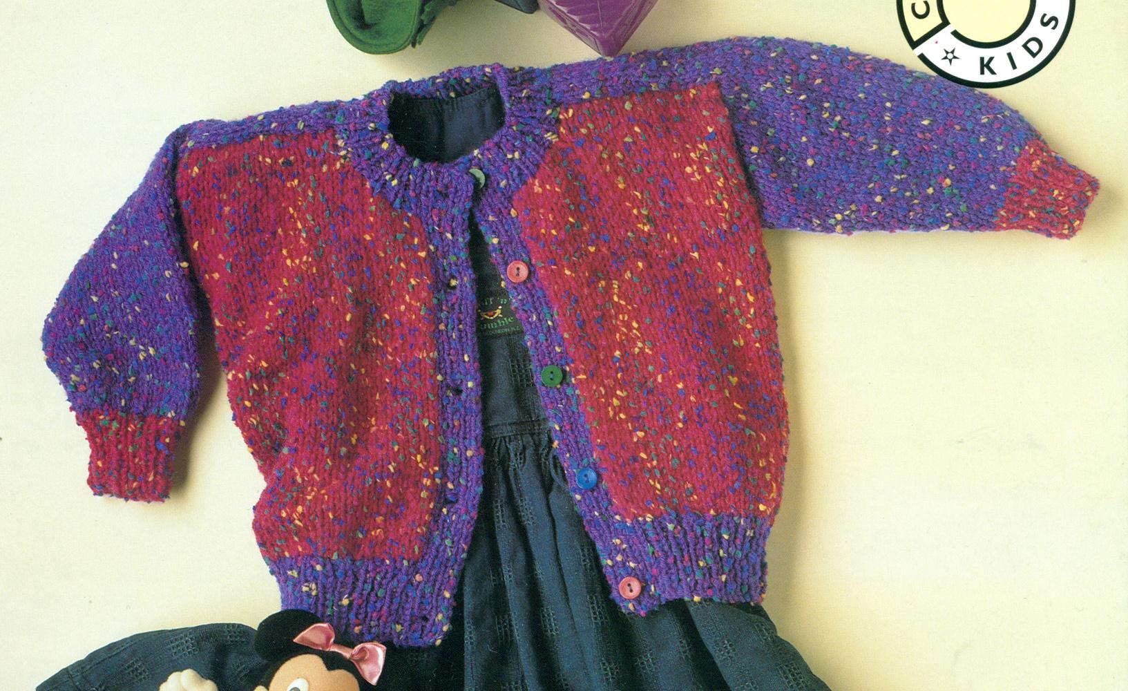 CRUCCI KIDS : Child's 2 Coloured Cardigan : Leaflet Volume 5034 Spring/Summer Women's Handknitting Patterns : Volume 155 Crucci Wools Editorial Staff