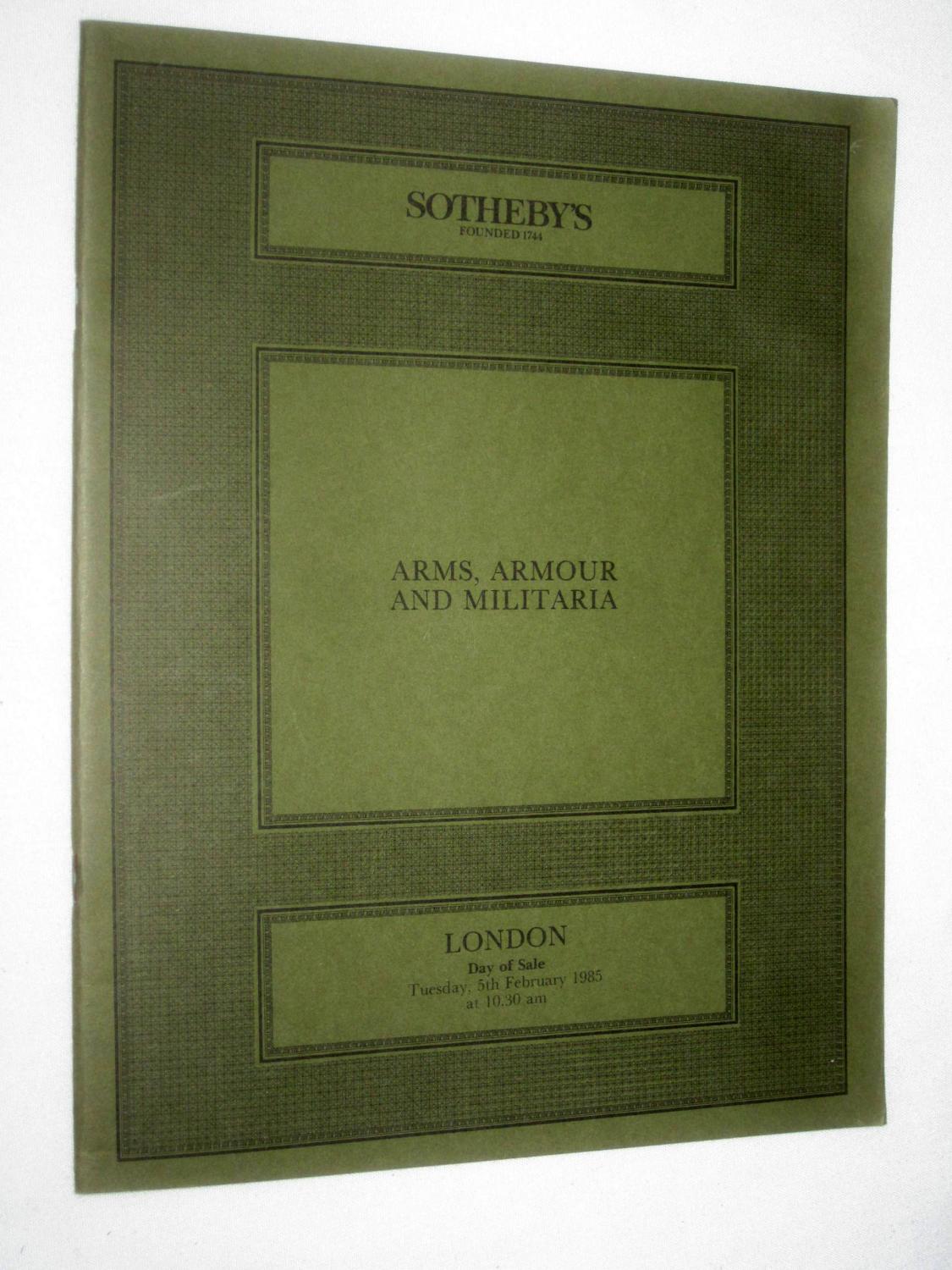 Arms, Armour and Militaria 5th February 1985 Sotheby's Auction