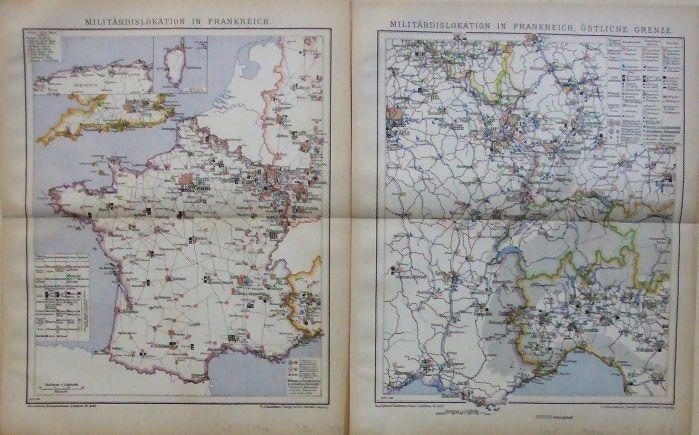 2 Karten. by Militärdislokation in Frankreich. Militärdislokation in