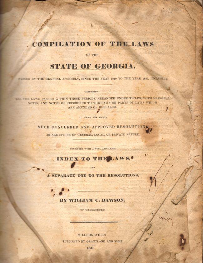 A Compilation of the Laws of the State of Passed by the