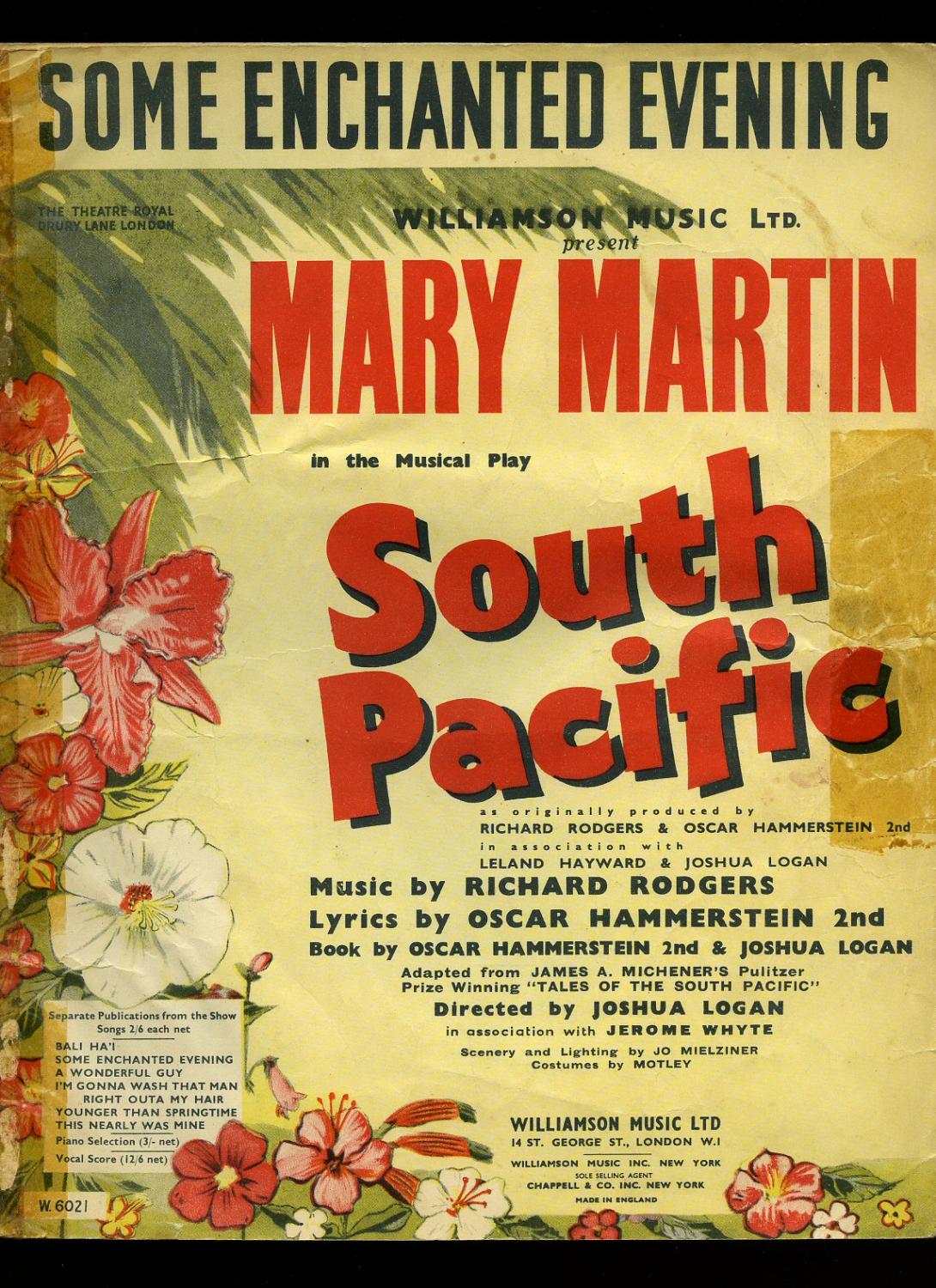 Vocal Score Rodgers & Hammerstein South Pacific 