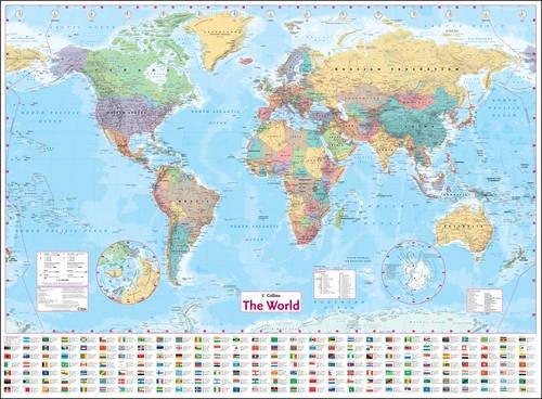 Collins World Wall Laminated Map (Wall Map) by Various: (2010) Map ...
