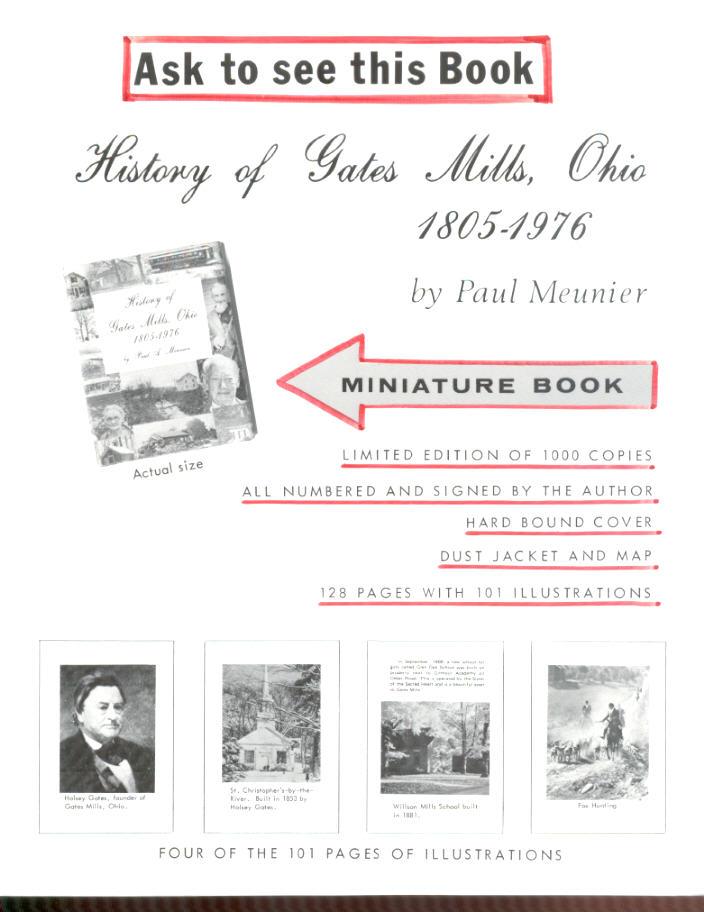 History of Gates Mills, Ohio An Advertisement by Meunier, Paul Fine No