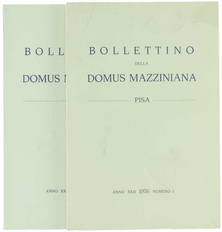 Abebooks BOLLETTINO DELLA DOMUS MAZZINIANA. Anno XXII 1976 - Numeri 1-2.:
