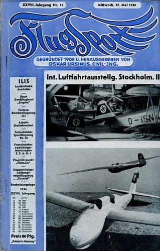 Jahresausgabe 1936 Zeitschrift Flugsport