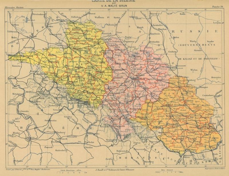 SCHLESIEN. - Karte. "Carte de la Silésie" mit den Distrikten Liegnitz