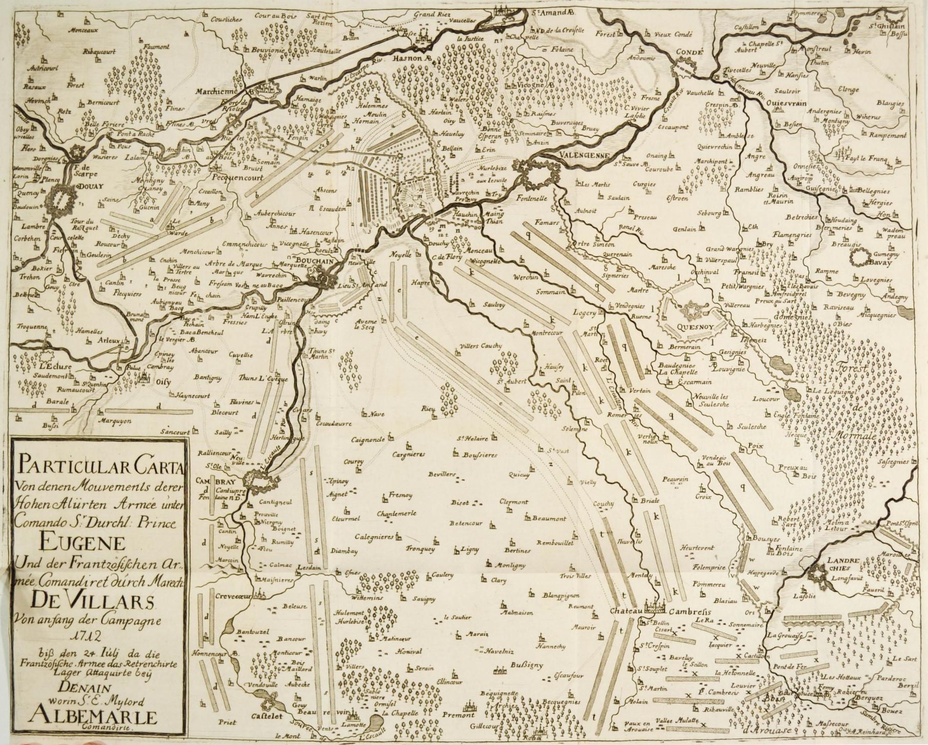 BOUCHAIN/Hennegau. - Karte. "Particular Carta Von dene Mouvemenls derer