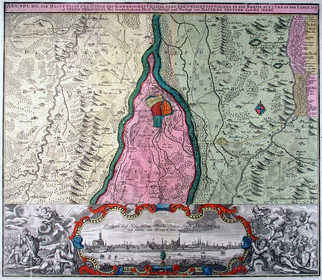 AUGSBURG. "Augsburg die Haupt=Stadt und Zierde des Schwaebischen Craises, samt der umligenden 