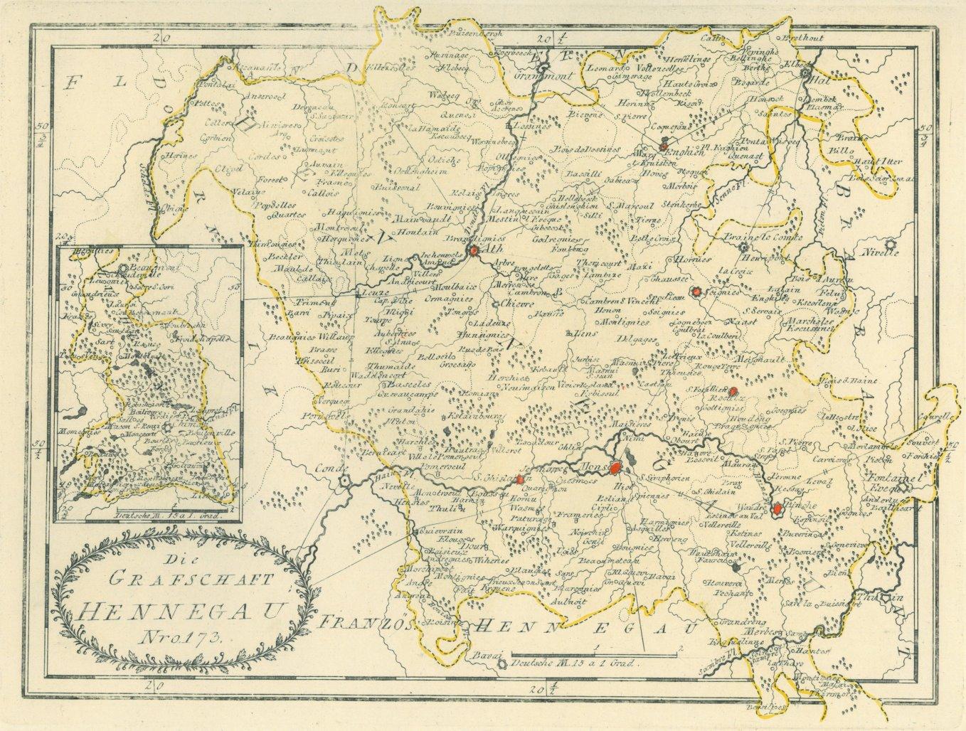 HENNEGAU. - Karte. "Die Grafschaft Hennegau Nro. 173".: Art / Print