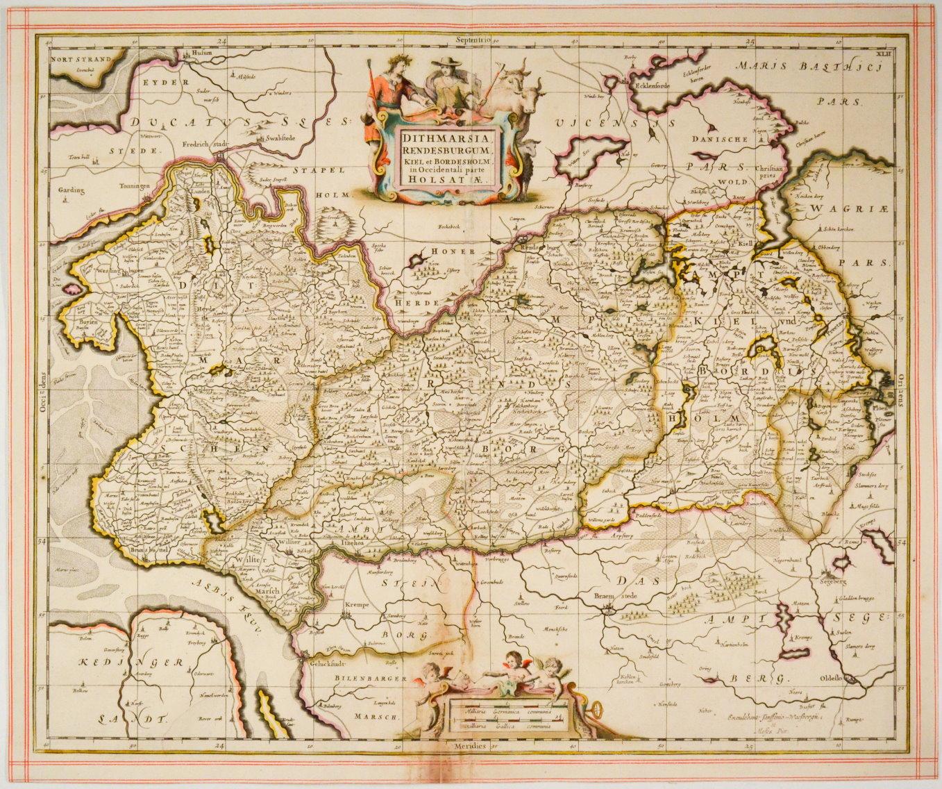 DITHMARSCHEN. - Karte. "Dithmarsia, Rendesburgum, Kiel et Vordesholm