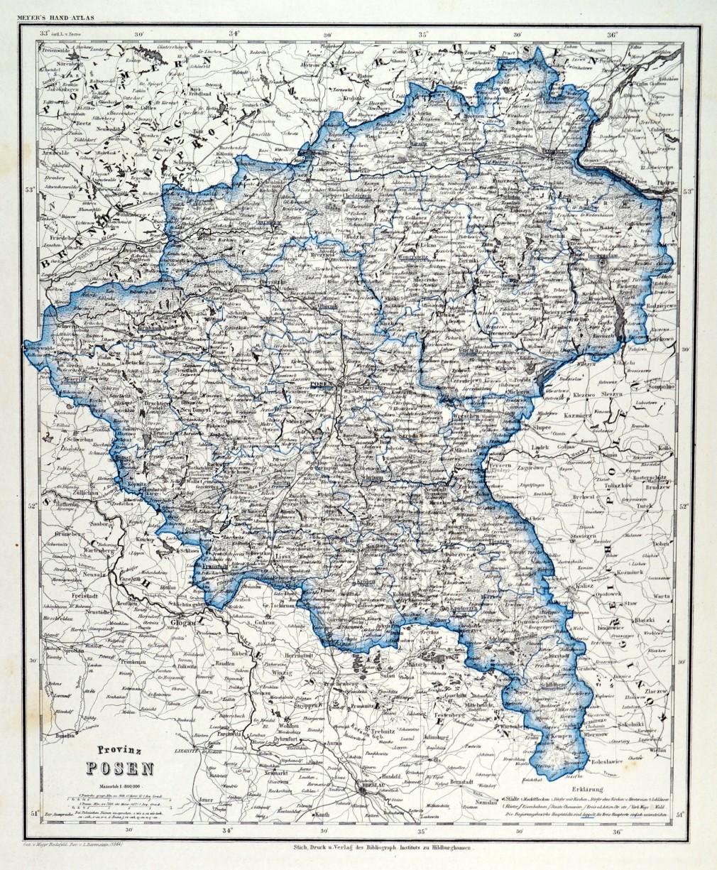 POSEN. - Karte. "Provinz Posen".: Kunst / Grafik / Poster | Peter Bierl