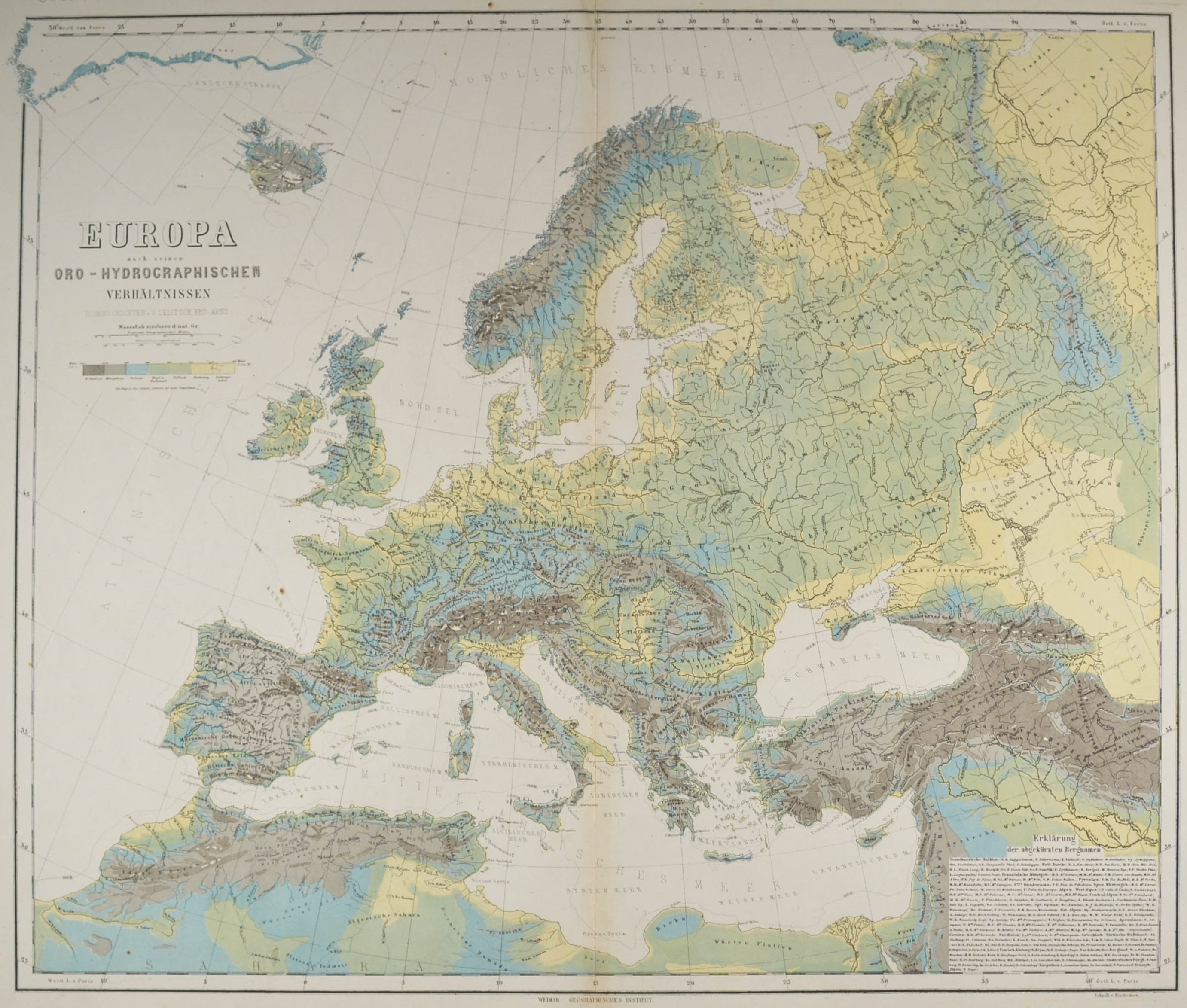 Europa colorierter Kupferstich Karte um 1635 Blaeu Faksimile A2 02 