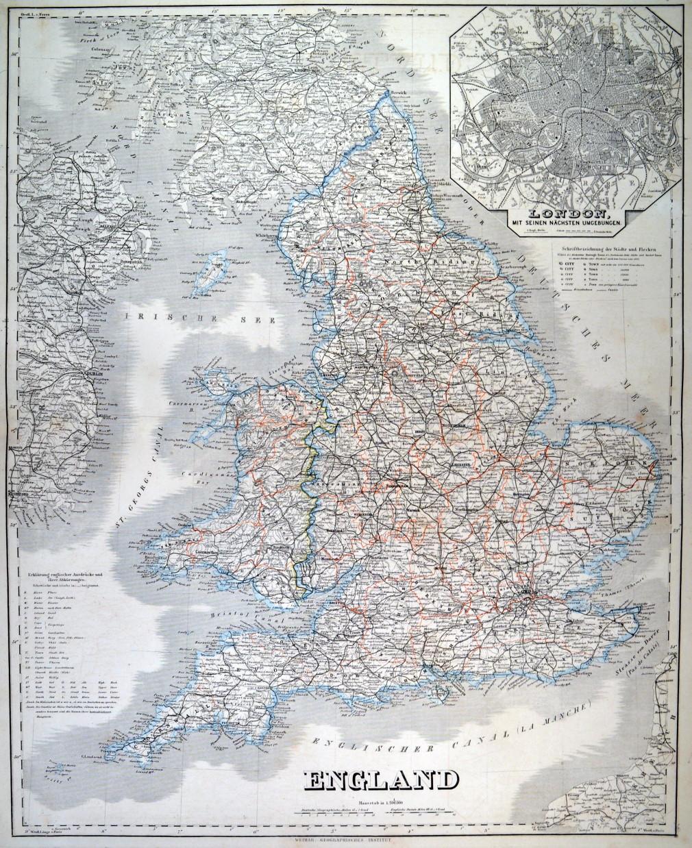 Grossbritannien England Karte Zvab