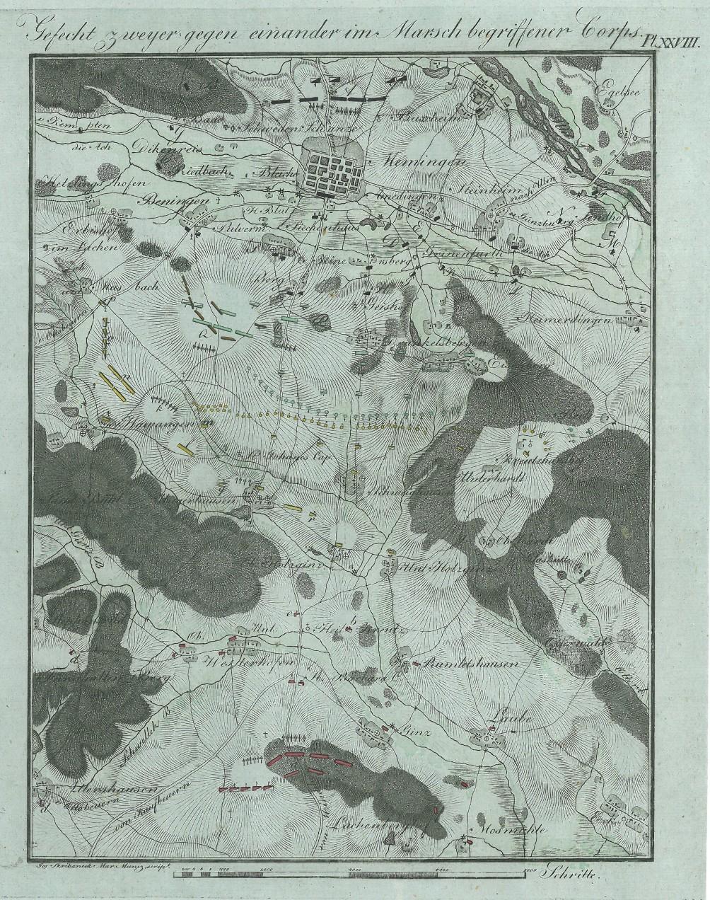 MEMMINGEN. - Karte. Karte von Memmingen und Umgebung bis Attenhausen