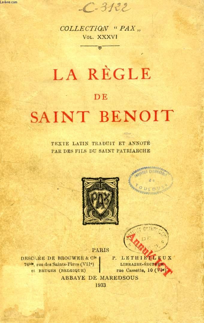 LA REGLE DE SAINT BENOIT by COLLECTIF: bon Couverture souple (1933 ...