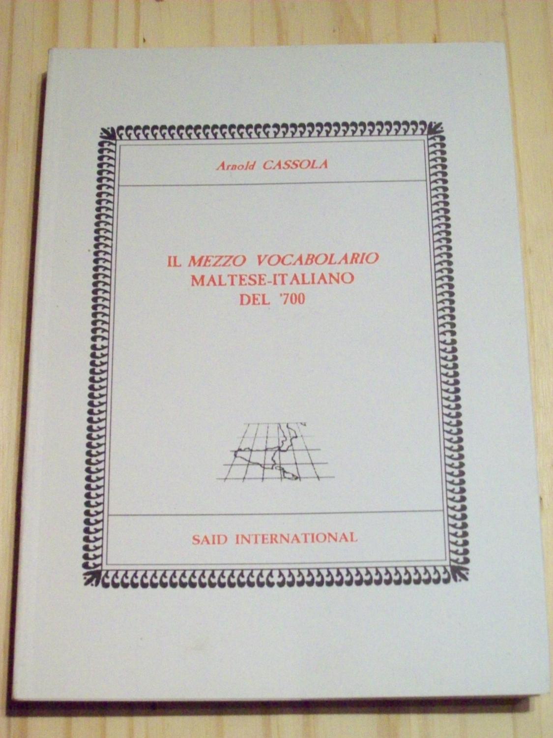 Mezzo Vocabolario Maltese-Italiano Del '700