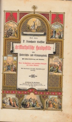 Christkatholische Handpostille Oder Unterrichts Und Erbauungsbuch Von Goffine P Leonhard 25 Cm Hardcover Pappeinband 1898 Antiquariat Ardelt