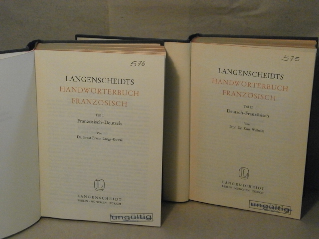 Langenscheidts Handwörterbuch Französisch. Französisch - Deutsch / Deutsch - Französisch. - FRANZÖSISCH.- WILHELM, Kurt