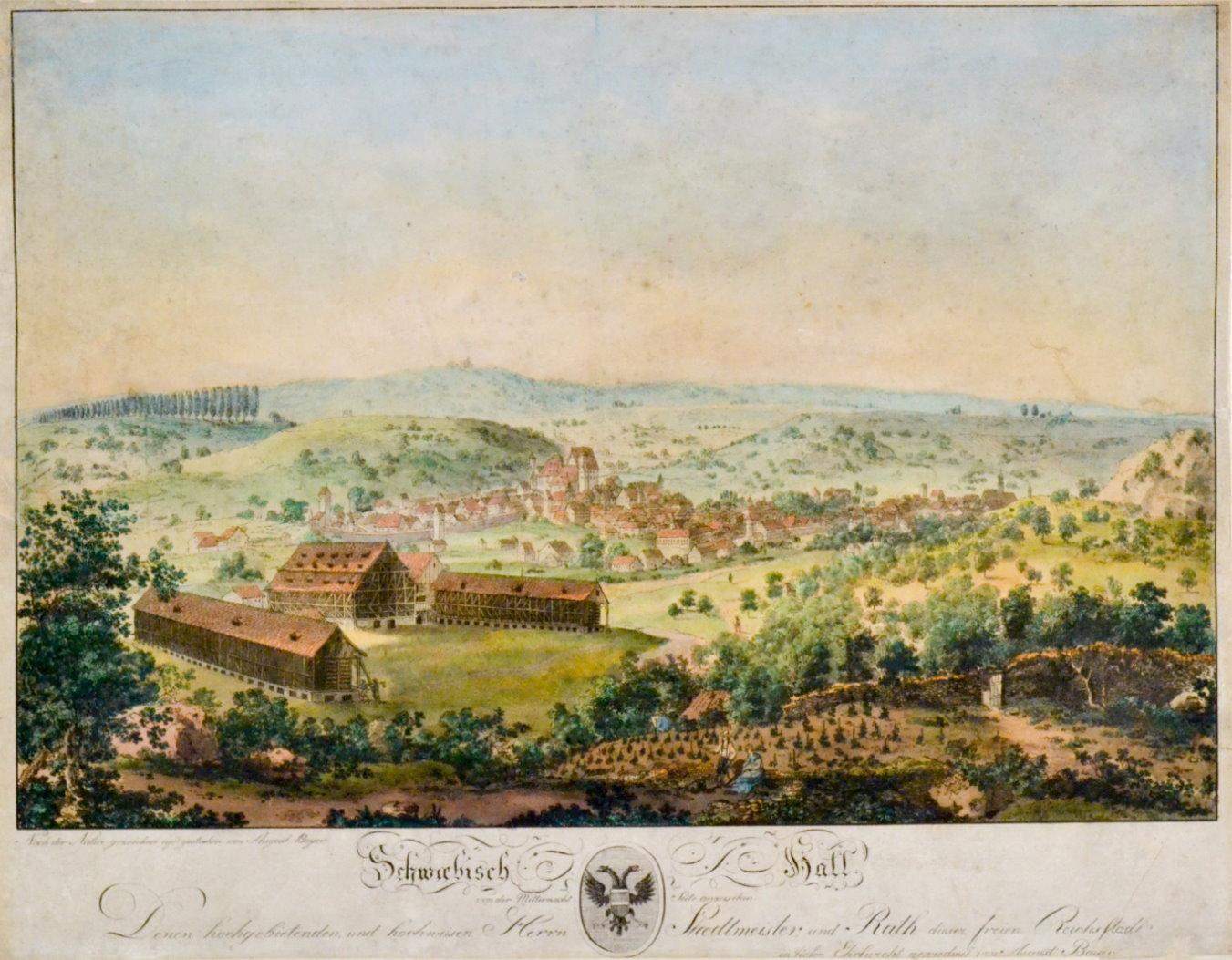 SCHWÄBISCH-HALL. &amp;quot;Schwaebisch Hall von der Mitternacht Seite anzusehen ...